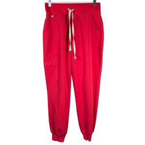 FIGS Scrub Pants Womens Zamora Small Red Jogger FIONx Stretch Cargo Pockets
